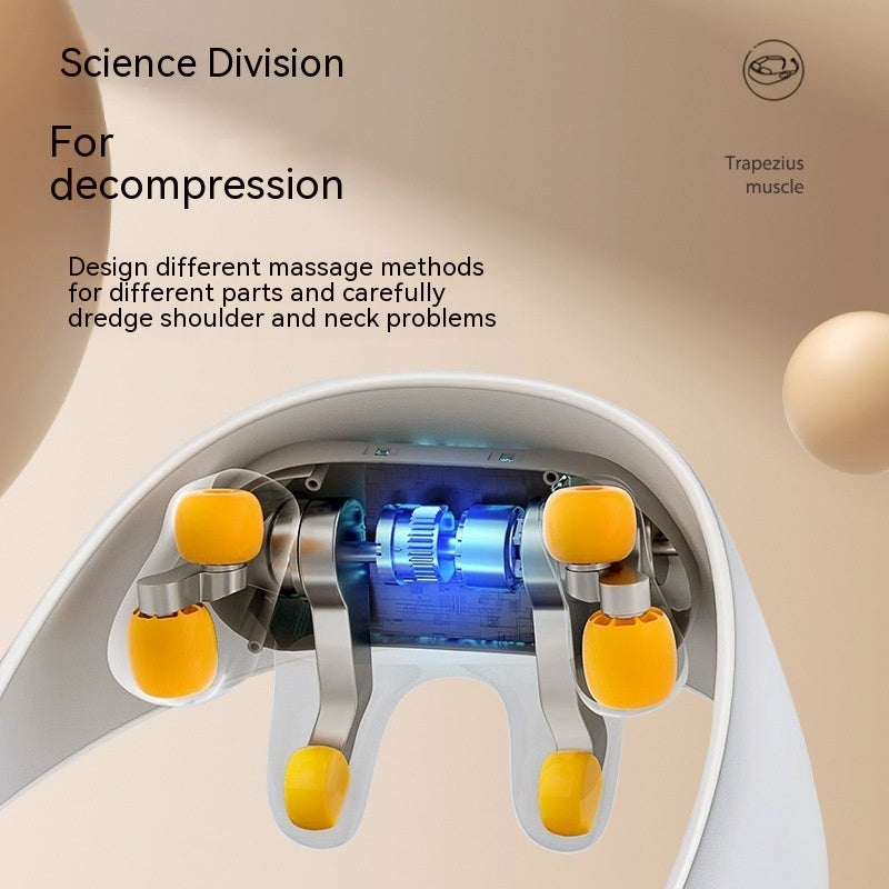 Dredging The Trapezius Muscle Of The Neck, Kneading And Massaging The Shawl